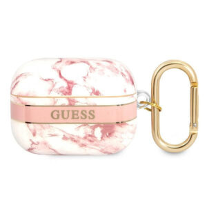 Guess dėklas AirPods Pro – rožinis, marmuro raštas