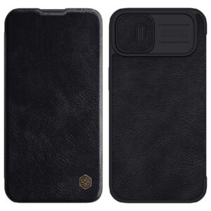 Nillkin Qin Leather Pro dėklas iPhone 14 Plus – juodas