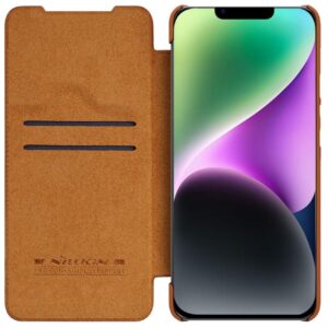 Nillkin Qin odinis dėklas iPhone 14 Plus – rudas