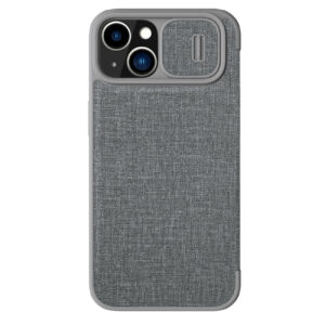 Nillkin Qin Cloth Pro dėklas iPhone 14 Plus – pilkas