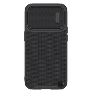 Nillkin Textured S dėklas iPhone 14 Pro su kameros dangteliu – juodas