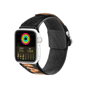 Dux Ducis Outdoor nailoninis dirželis Apple Watch 42–49 mm – juodai oranžinis
