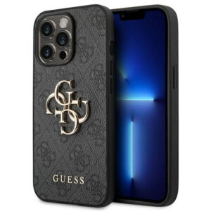 Guess 4G Big Metal Logo dėklas iPhone 14 Pro – pilkas