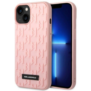 Karl Lagerfeld 3D Monogram dėklas iPhone 14 Plus – rožinis