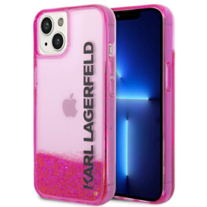 Karl Lagerfeld Liquid Glitter dėklas iPhone 14/15 Plus – rožinis