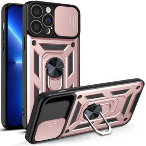 Hybrid Armor Camshield dėklas iPhone 13 Pro – rožinis