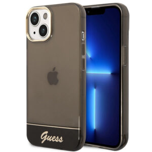 Guess skaidrus dėklas iPhone 14 Plus – juodas