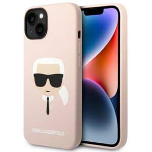 Karl Lagerfeld MagSafe silikoninis dėklas iPhone 14 Plus – rožinis