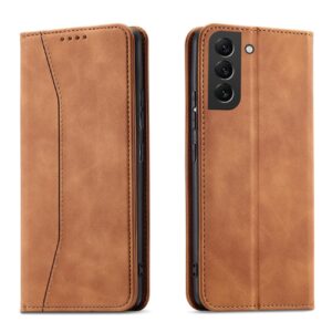 Magnet Fancy Case dėklas Samsung Galaxy S23+ – rudas