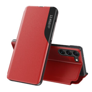 Eco Leather View Case dėklas Samsung Galaxy S23+ – raudonas