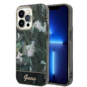 Guess Jungle dėklas iPhone 14 Pro Max – žalias