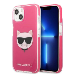 Karl Lagerfeld Choupette Head dėklas iPhone 13 mini – fuksija