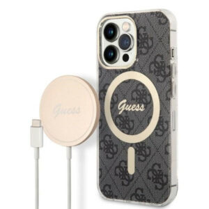 Guess 4G Print MagSafe rinkinys iPhone 13 Pro – juodas