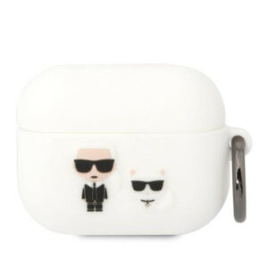 Karl Lagerfeld silikoninis dėklas AirPods Pro – baltas