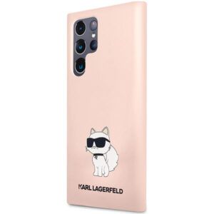 Karl Lagerfeld silikoninis dėklas Galaxy S23 Ultra – rožinis
