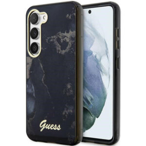 Guess Golden Marble dėklas Galaxy S23+ – baltas