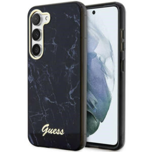 Guess Marble dėklas Samsung Galaxy S23 – juodas