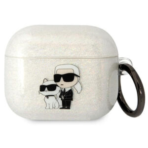 Karl Lagerfeld AirPods 3 dėklas – skaidrus, blizgus