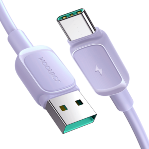 Joyroom Multi-Color Series A14 USB-A / USB-C 3A Laidas 1.2 m - violetinis