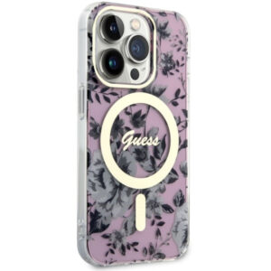 Guess MagSafe dėklas iPhone 14 Pro Max – rožinis