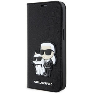 Karl Lagerfeld knyginis dėklas iPhone 14 Pro – juodas
