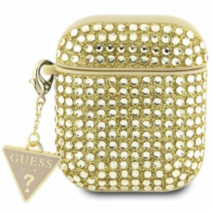 Guess AirPods 1/2 dėklas – auksinis Rhinestone Triangle