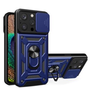 Hybrid Armor Camshield dėklas iPhone 15 Pro Max – mėlynas