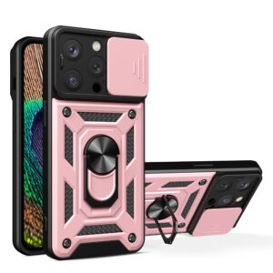 Hybrid Armor Camshield dėklas iPhone 15 Pro – rožinis