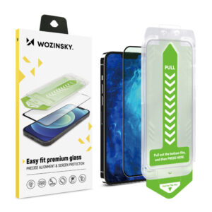 Wozinsky grūdintas stiklas iPhone 15 Plus su rėmeliu – juodas