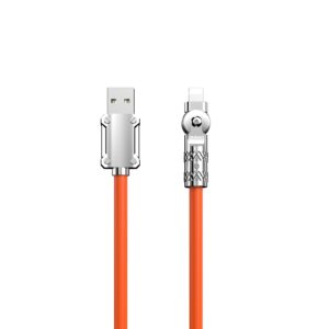 Dudao laidas USB-A - Lightning L24AL kampinis su 180° pasukimu 30W 1m oranžinis
