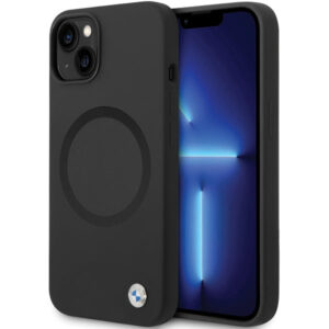 BMW MagSafe silikoninis dėklas iPhone 14 – juodas