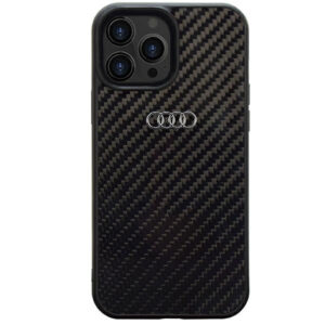 Audi Carbon Fiber dėklas iPhone 14 Pro Max – juodas