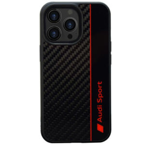Audi Carbon Fiber Stripe dėklas iPhone 13 Pro/13 – juodas