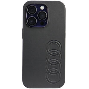 Audi Synthetic Leather dėklas iPhone 14 Pro – juodas
