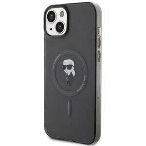 Karl Lagerfeld MagSafe dėklas iPhone 15 Plus – juodas