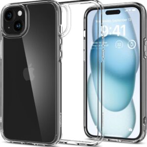 Spigen Ultra Hybrid dėklas iPhone 15 – skaidrus