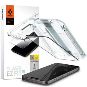 Spigen EZ Fit grūdintas stiklas iPhone 15 Pro Max – juodas