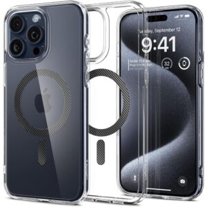 Spigen Ultra Hybrid MagSafe dėklas iPhone 15 Pro – pilkas