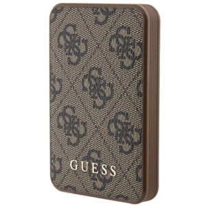 Guess išorinė baterija 15W GUPB5LP4GEGW 5000mAh ruda/ruda 4G Leather Metal Logo