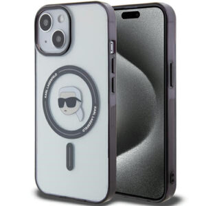 Karl Lagerfeld MagSafe dėklas iPhone 15 – skaidrus
