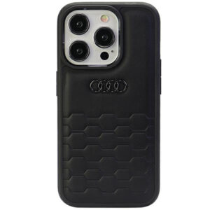 Audi GT Synthetic Leather dėklas iPhone 15 Pro Max – juodas