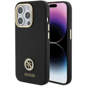Guess silikoninis dėklas iPhone 15 Pro – juodas