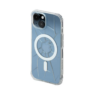 Kingxbar Crack MagSafe dėklas iPhone 15 – skaidrus