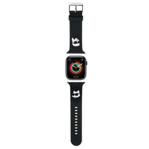 Karl Lagerfeld 3D guminis Karl&Choupette Heads dirželis Apple Watch 42/44/45/49mm - juodas