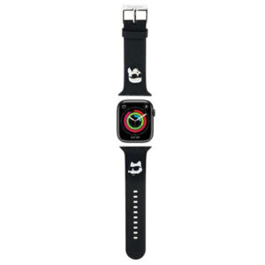Karl Lagerfeld 3D guminis Karl&Choupette Heads dirželis Apple Watch 38/40/41mm - juodas