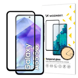 Wozinsky grūdintas stiklas Samsung Galaxy A55 – juodas rėmelis