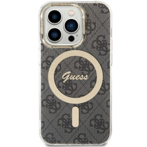 Guess 4G MagSafe dėklas iPhone 15 Pro – juodas