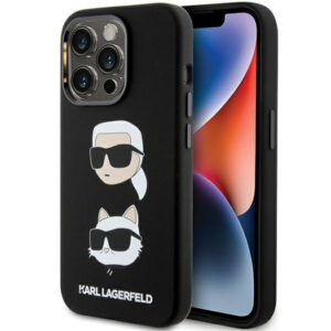 Karl Lagerfeld silikoninis dėklas iPhone 15 Pro Max – juodas