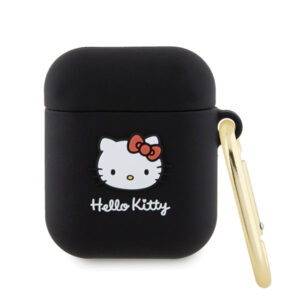 Hello Kitty silikoninis dėklas AirPods 1/2 – juodas