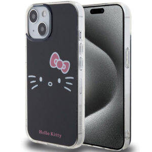 Hello Kitty dėklas iPhone 15 – juodas (IML)